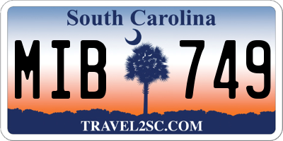 SC license plate MIB749