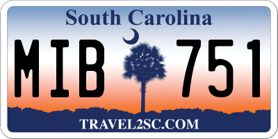 SC license plate MIB751