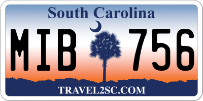 SC license plate MIB756