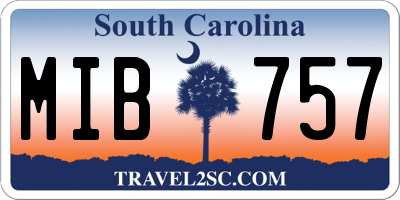 SC license plate MIB757