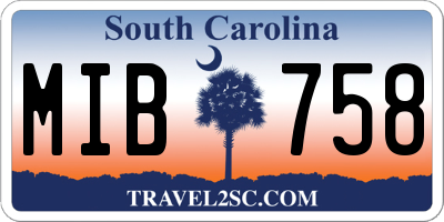 SC license plate MIB758