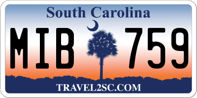 SC license plate MIB759