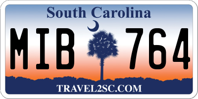 SC license plate MIB764