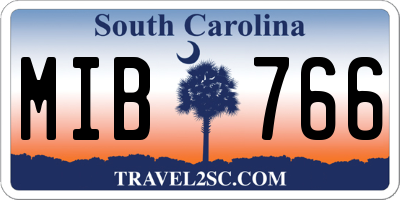 SC license plate MIB766