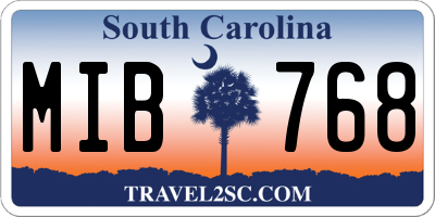 SC license plate MIB768