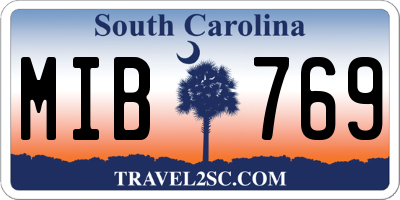 SC license plate MIB769