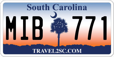 SC license plate MIB771
