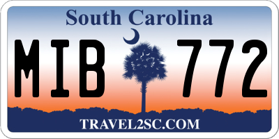 SC license plate MIB772