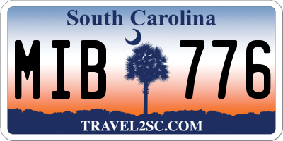 SC license plate MIB776