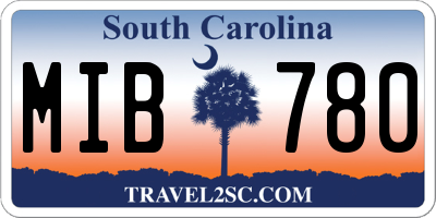 SC license plate MIB780