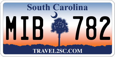 SC license plate MIB782