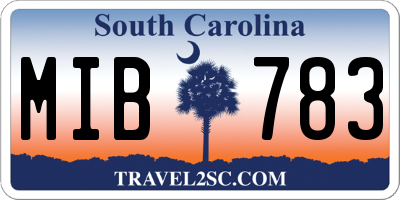 SC license plate MIB783
