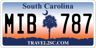 SC license plate MIB787