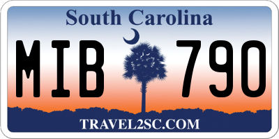 SC license plate MIB790