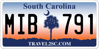 SC license plate MIB791