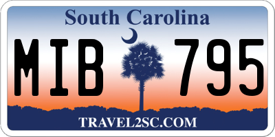 SC license plate MIB795