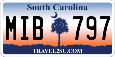 SC license plate MIB797