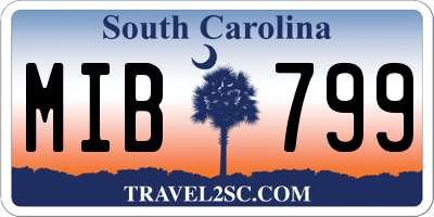SC license plate MIB799