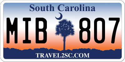 SC license plate MIB807