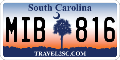 SC license plate MIB816