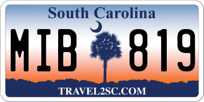 SC license plate MIB819