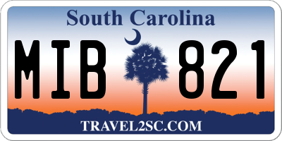 SC license plate MIB821