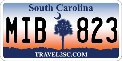 SC license plate MIB823