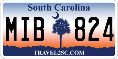 SC license plate MIB824
