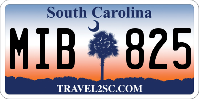SC license plate MIB825