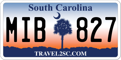 SC license plate MIB827