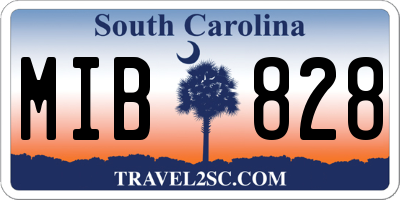 SC license plate MIB828
