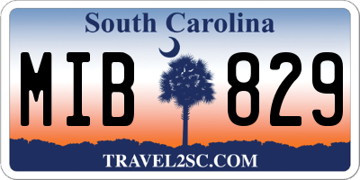SC license plate MIB829