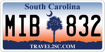 SC license plate MIB832