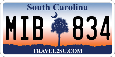 SC license plate MIB834