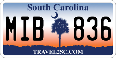SC license plate MIB836