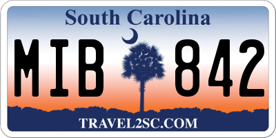 SC license plate MIB842