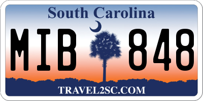 SC license plate MIB848