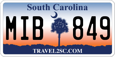 SC license plate MIB849