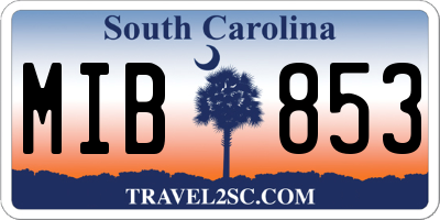 SC license plate MIB853