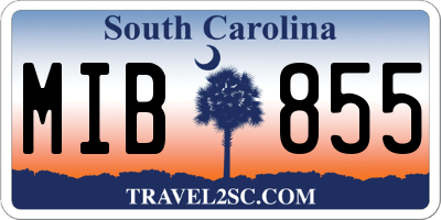 SC license plate MIB855