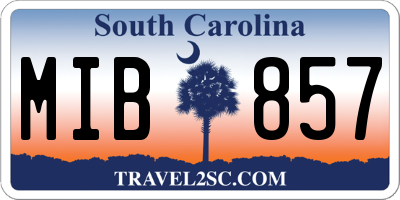 SC license plate MIB857