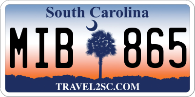 SC license plate MIB865