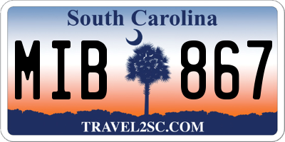 SC license plate MIB867