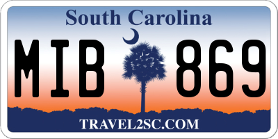 SC license plate MIB869