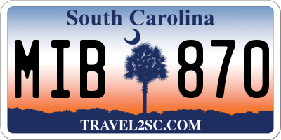 SC license plate MIB870