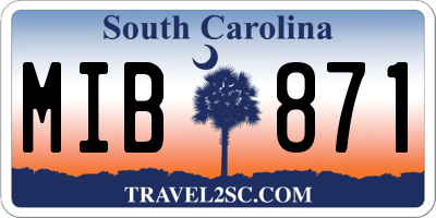 SC license plate MIB871