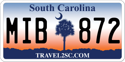 SC license plate MIB872
