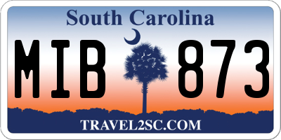 SC license plate MIB873