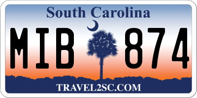 SC license plate MIB874