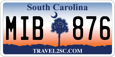 SC license plate MIB876